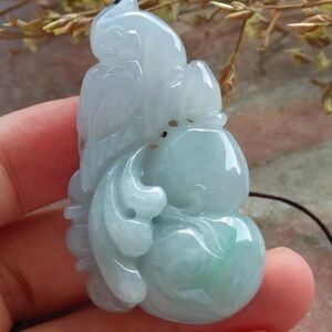 Elegant Jadeite jade parrot gourd Pendant Necklace certificate